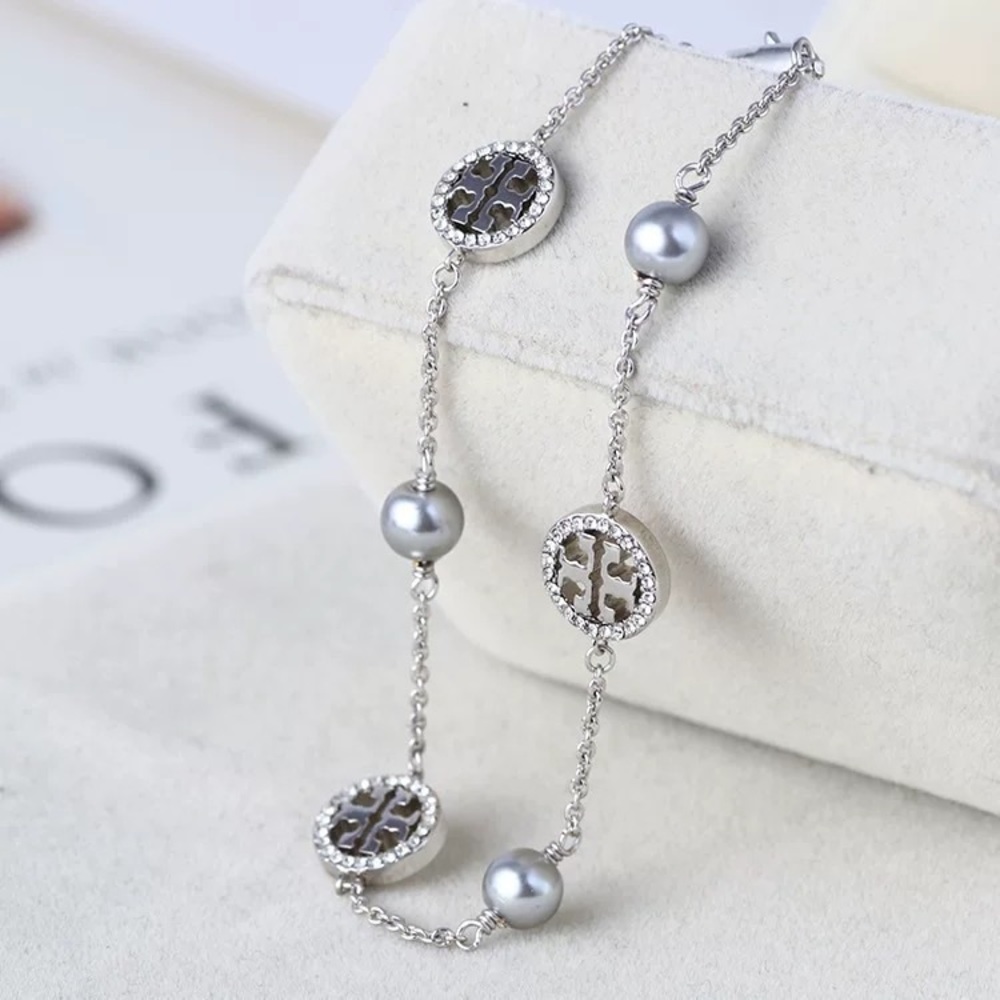 Tory Burch Silver Gemstones Circle Bracelet - Picture 4 of 8